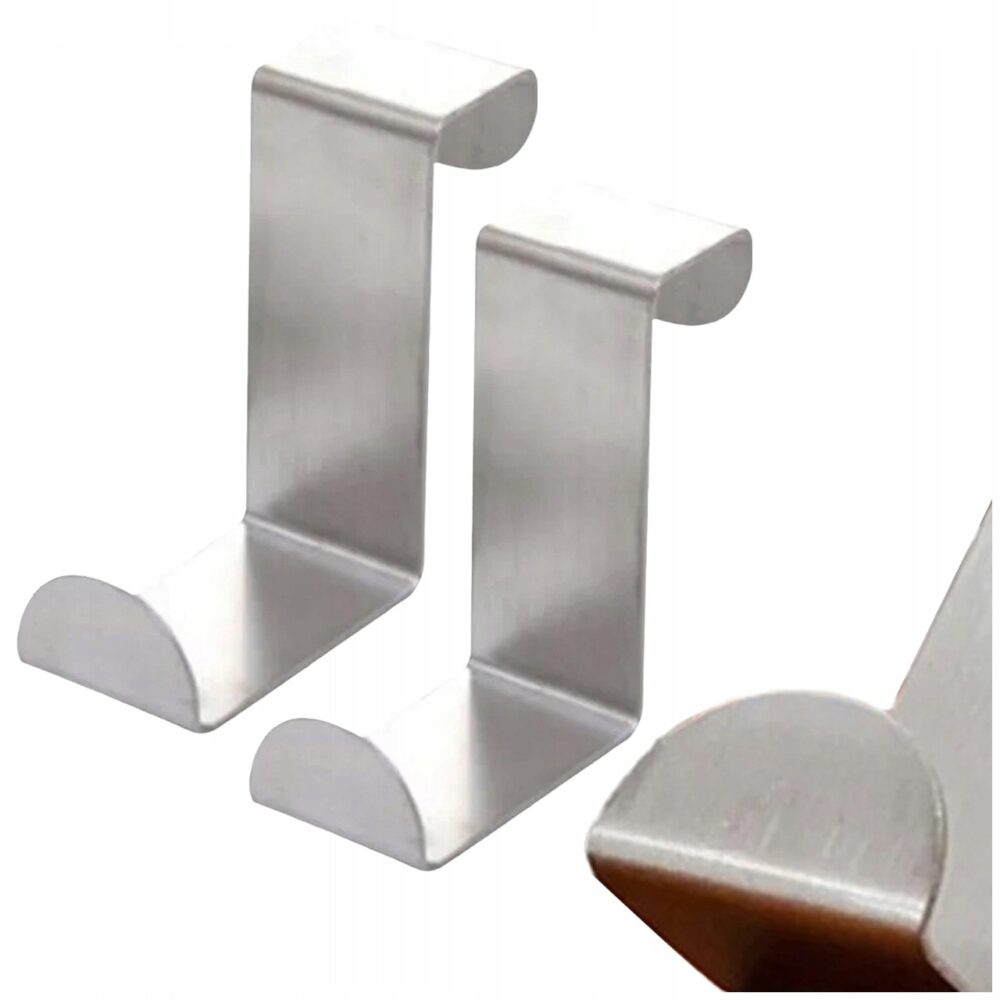 2X UCHWYT WIESZAK NA RĘCZNIKI ŚCIERKI HACZYK NA DRZWI SZAFKĘ METALOWY