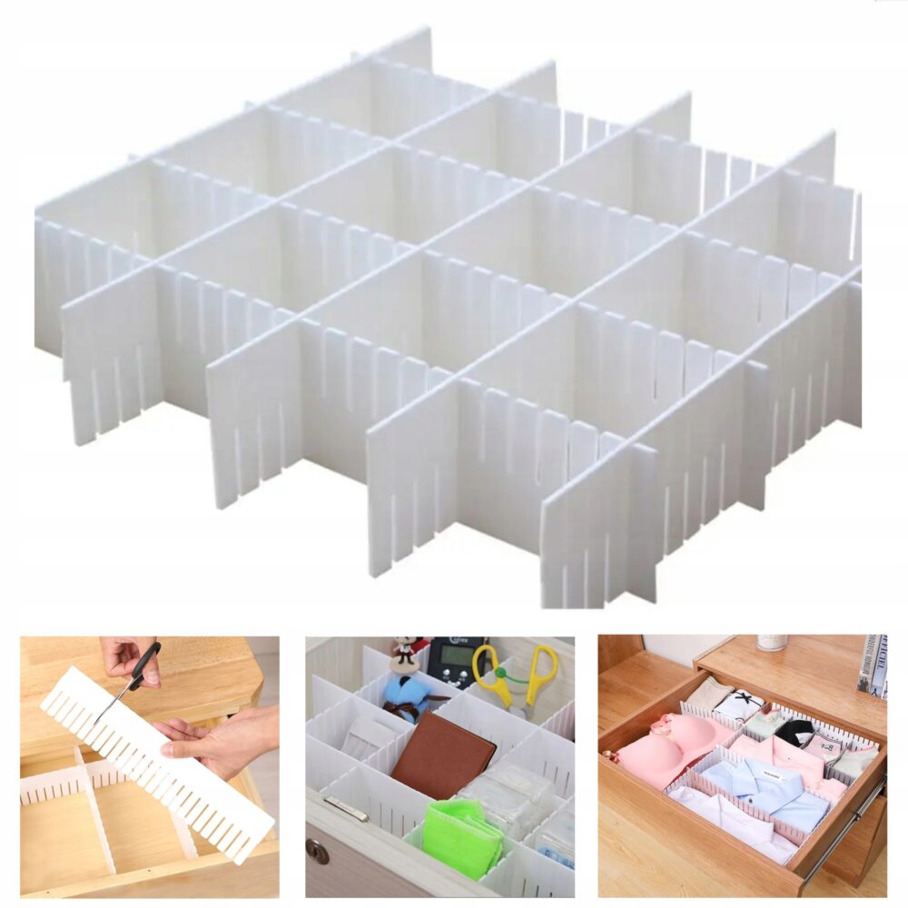 4X Organizer do Szuflad Biurka Przegródka Seperator możliwość Docinania