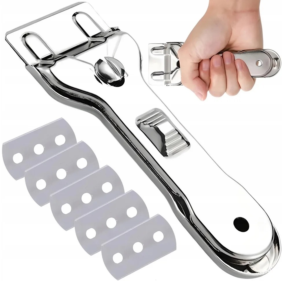 Skrobak Metalowy do Kuchenek Płyt Ceramicznych Szyb + 6X Ostrza
