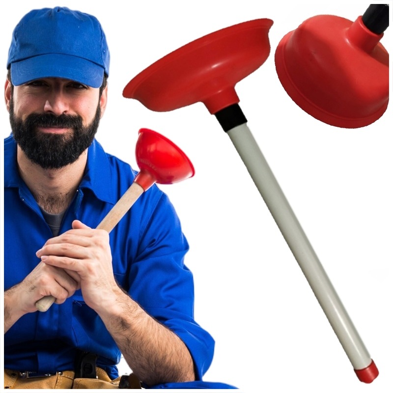 PRZETYKACZ UDRAŻNIACZ PRZEPYCHACZ DO ŁAZIENKI RUR ZLEWU SYFONÓW WC CZERWONY