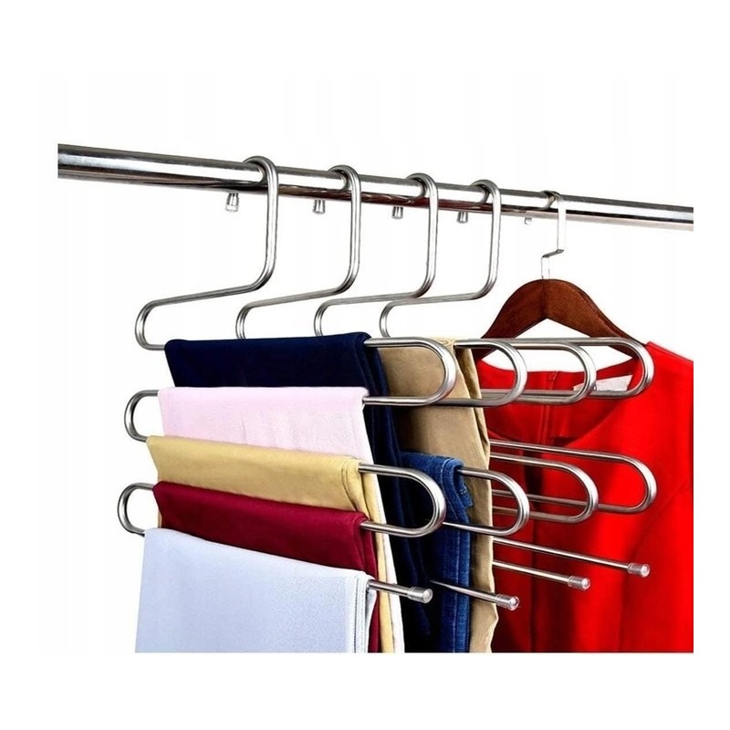 Wieszak Organizer na Spodnie do Szafy Garderoby Stal Nierdzewna