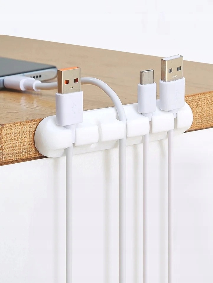 Organizer Uchwyt na Kable Przewody Klips do Biurka Samoprzylepny - obrazek 5