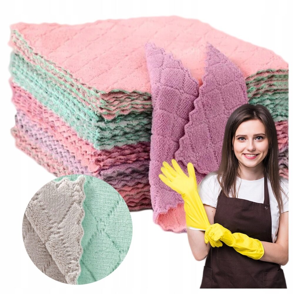 4X Miękka Ścierka Kuchenna Ściereczki do Czyszczenia Mikrofibra 25x22cm