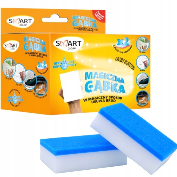 2X SMART Magiczna Gąbka do Czyszczenia z Warstwą Ochronną