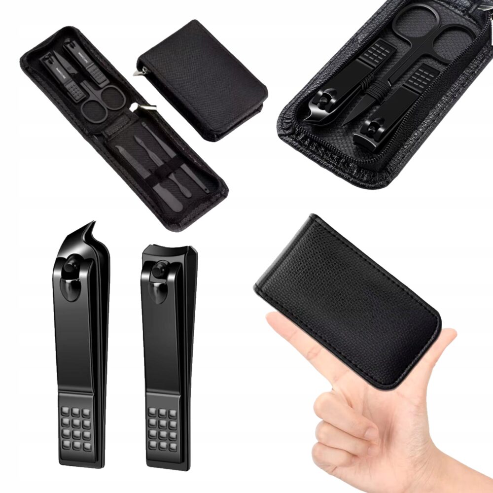 ZESTAW PRZYBORNIK DO MANICURE PEDICURE PAZNOKCI 6EL W ETUI