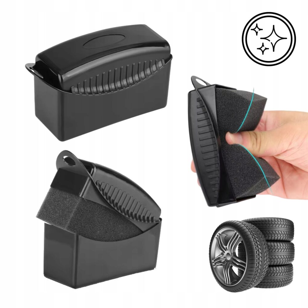 GĄBKA APLIKATOR DO DRESSINGU NABŁYSZCZANIA OPON GUMY PLASTIKÓW Z OBUDOWĄ