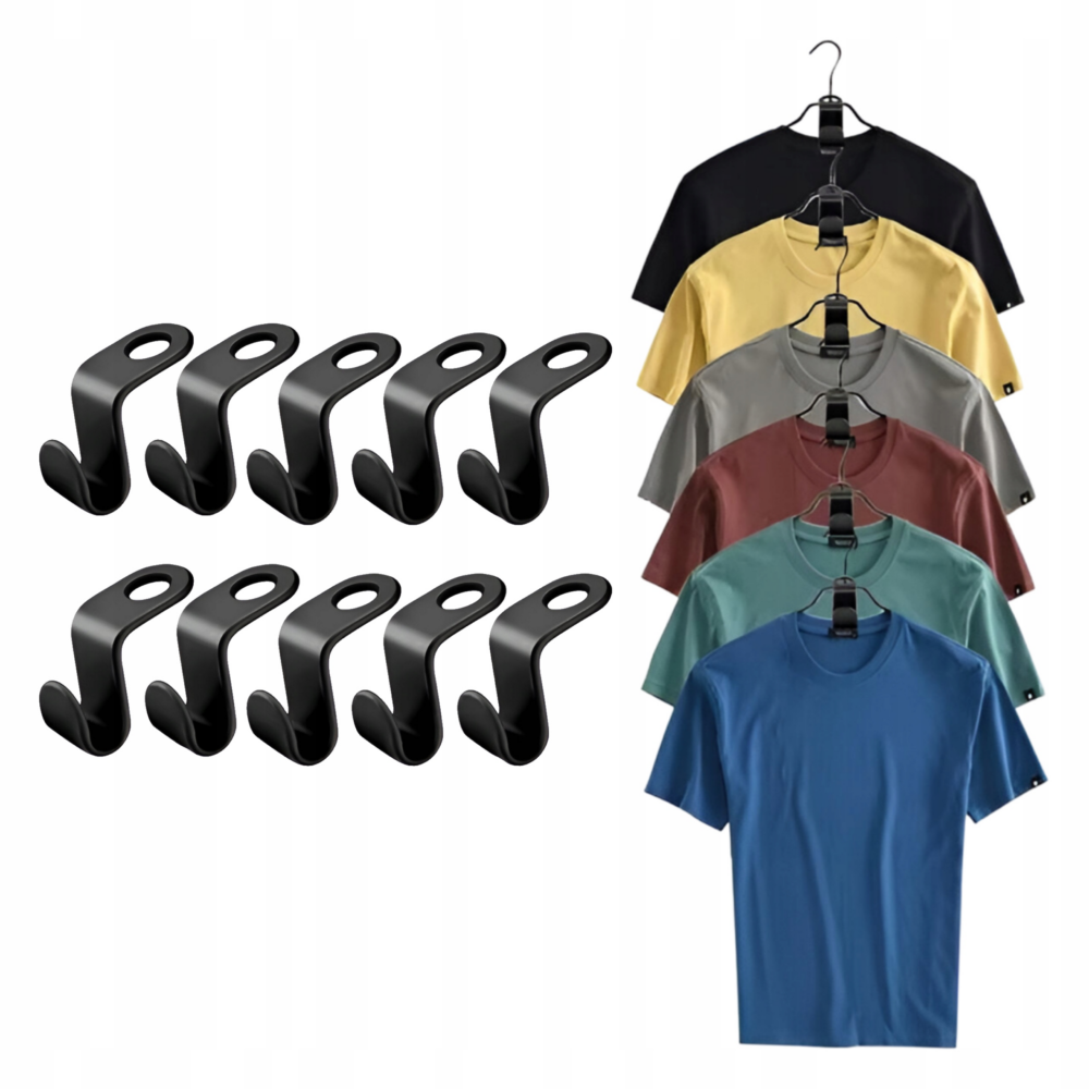 10X Organizer Hak Wieszak na Wieszaki Ubrania do Szafy Garderoby