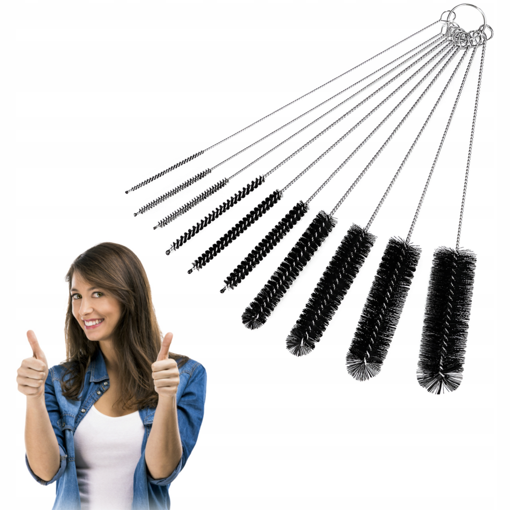 ZESTAW 10 SZCZOTEK WYCIOR DO CZYSZCZENIA EKSPRESU DYSZ RUREK SŁOMEK