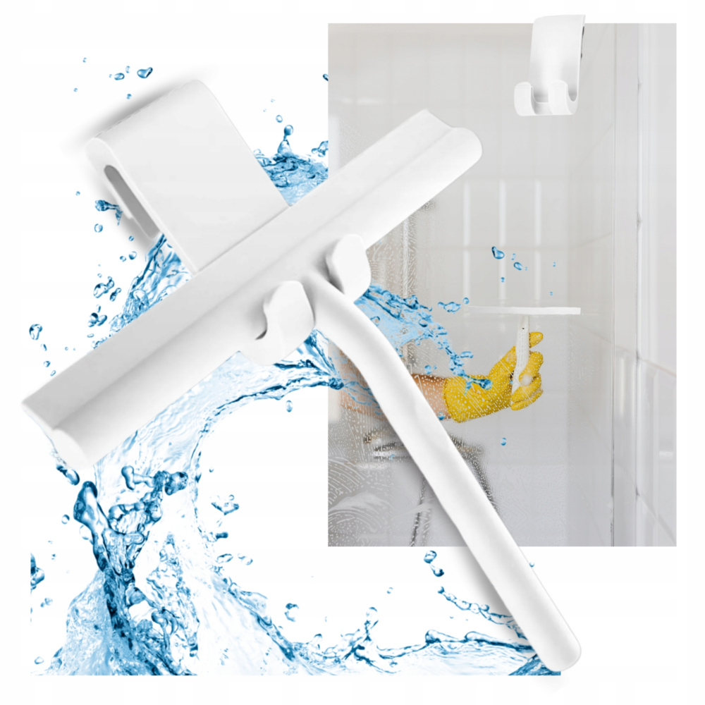 ŚCIĄGACZKA DO WODY KABIN PRYSZNICOWYCH LUSTER SZYB GUMOWANA Z UCHWYTEM