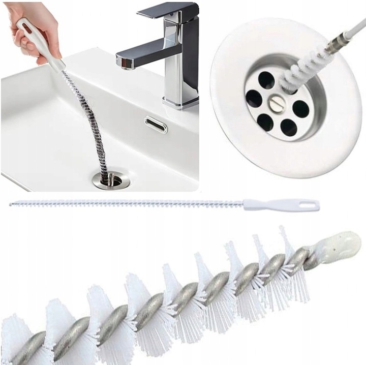 Spirala do Przepychania Zlewu Szczotka do Czyszczenia Odpływu Wycior 60cm - obrazek 2